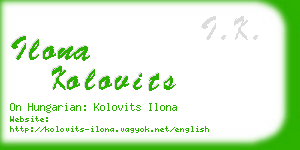 ilona kolovits business card